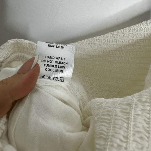 Lovers + Friends Kristine Strapless Romper Sunset White eyelet ruffled womens S - Picture 7 of 7